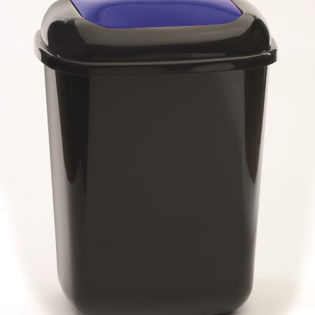 306JYB120 - 28 Litre Plastic Bin With Blue Push Lid