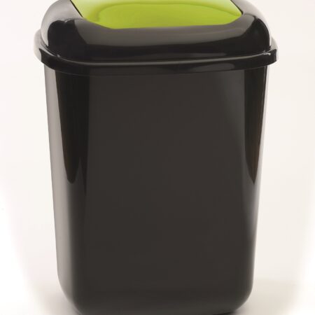 306JZB140 - 28 Litre Plastic Bin With Green Push Lid