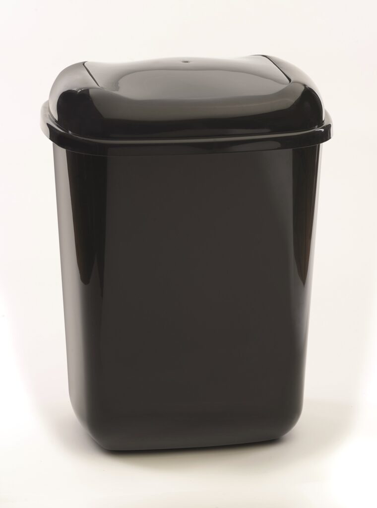 306KAB150 - 28 Litre Plastic Bin With Grey Push Lid