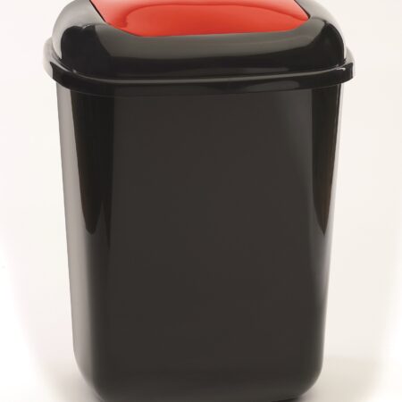 306KBB130 - 28 Litre Plastic Bin With Red Push Lid