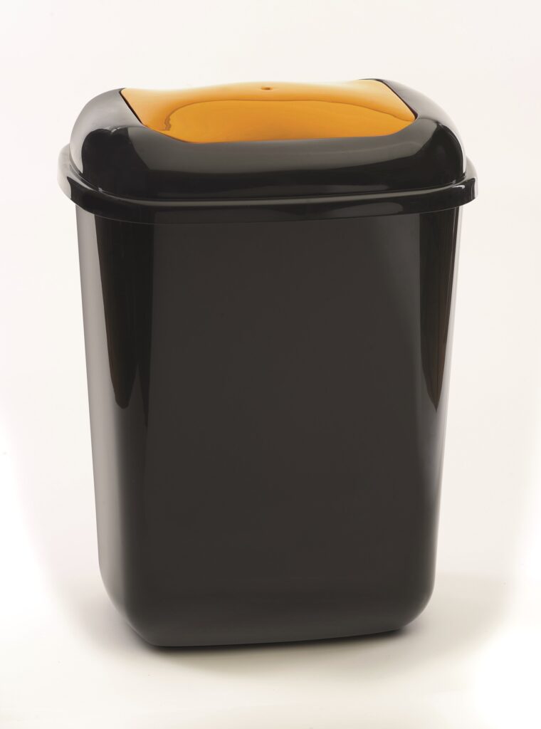 306KCB160 - 28 Litre Plastic Bin With Yel Push Lid