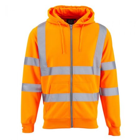 31941 - Hi Vis Zipped Hooded Sweatshirt - Image 2