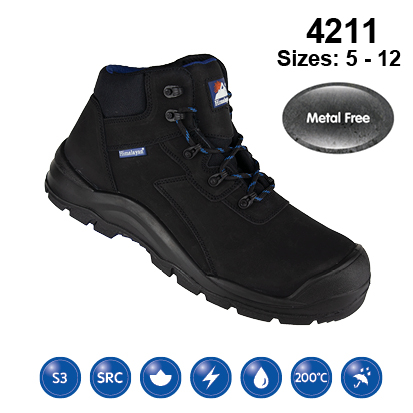 4211 Himalayan Black Metal Free Safety Boot