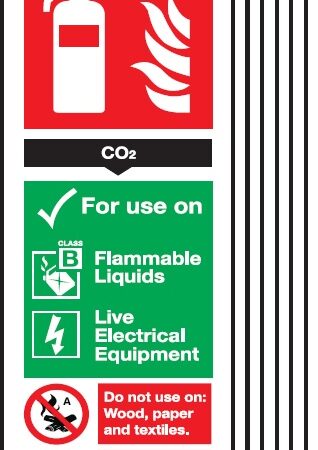 6PFR02125R - 300 x 100mm CO2 Fire Extinguisher Sign- Rigid Pk of 6