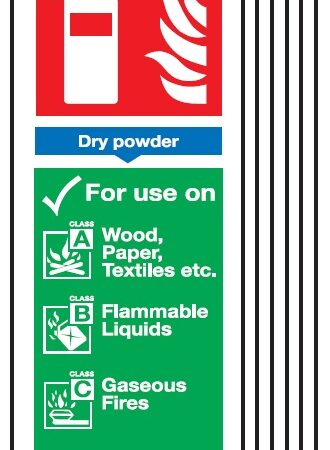 6PFR02625R - 300 x 100mm Dry Powder Fire Extinguisher Sign - Rigid Pk of 6