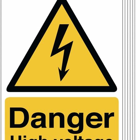 6PHA03950R - 297x210mm Danger High Voltage - Rigid Pk of 6
