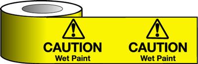 BW22B - Barrier Warning Tape - 75mm x 100m - Caution Wet Paint