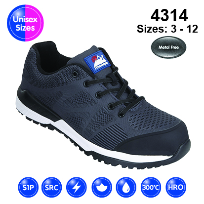 HIMALAYAN 4314 - Black #Bounce Mesh Safety Trainer with Metal Free Toecap and Midsole