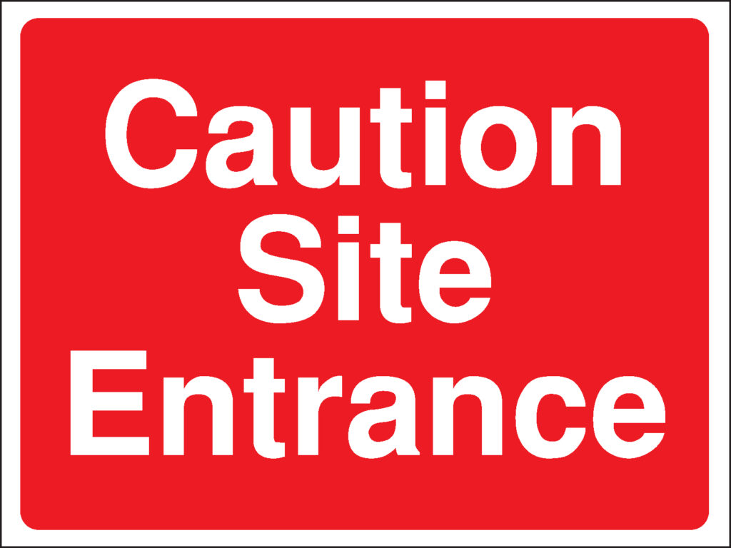 CON02AMRP - 450x600mm Caution Site Entrance Construction Sign - Rigid