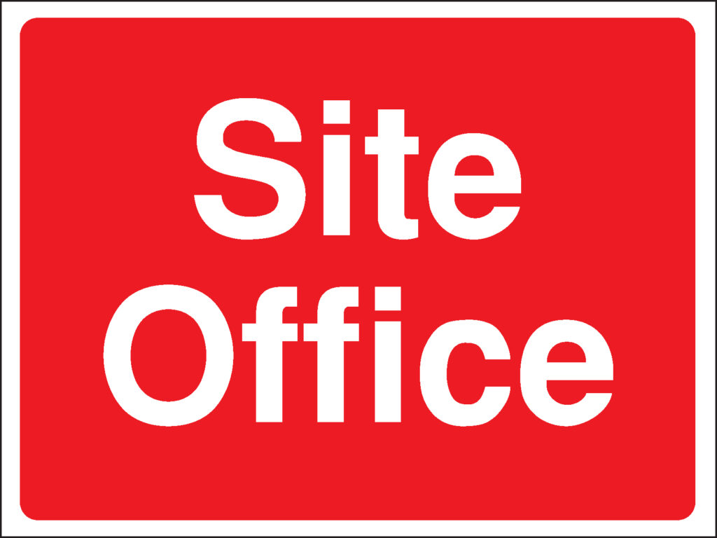 CON17AMRP - 450x600mm Site Office Construction Sign - Rigid