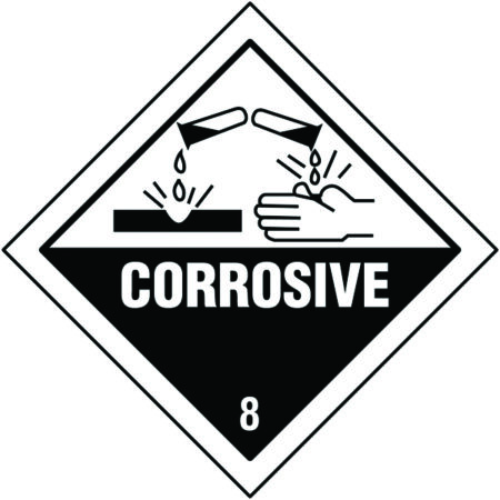 C214A/S - 100x100mm Corrosive Hazard Warning Diamonds