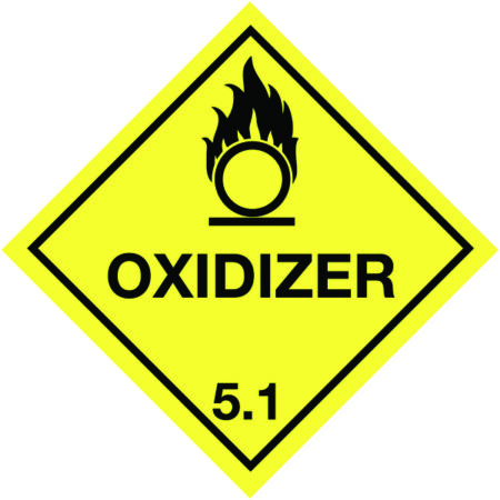 C21B/R - 100x100mm Oxidizer Hazard Warning Diamonds
