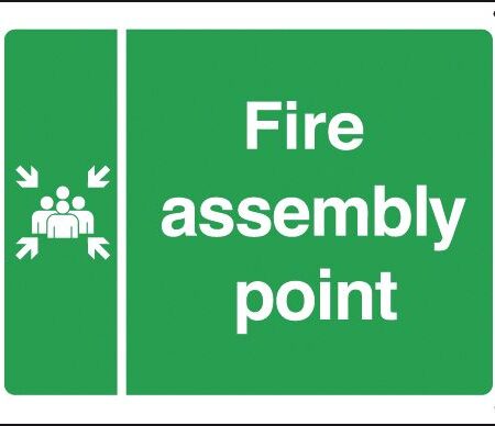 E33A/A - 300x400mm Fire assembly point Vandal resistant sign