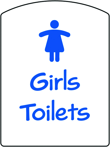 EDU02R - 400x300mm Girls Toilets School Sign