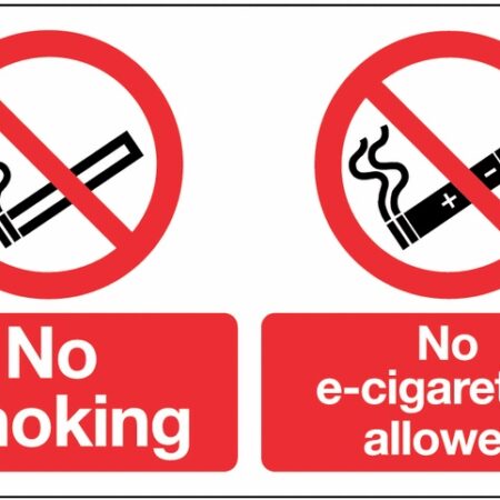 EL005KRP - 150x300mm No smoking no e-cigarettes allowed - Rigid