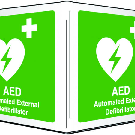 FA00116AE - 200x400mm AED Automate External Defibrillator Projecting 3D Sign