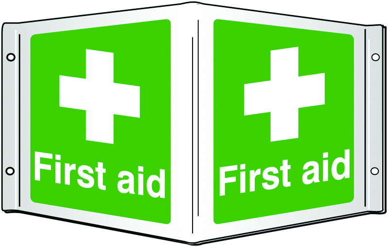 FA00616AE - 200x400mm First aid Projecting 3D Sign - Image 1