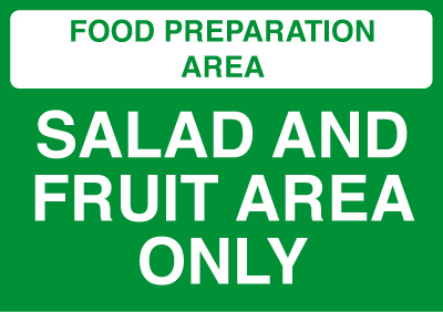 FDS179A/S - 148x210mm Food Prep Area - Salad and Fruit Area Only - Self Adhesive