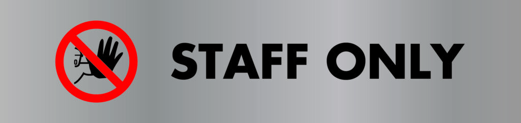 FG103 - 45x190mm Staff Only Door Sign