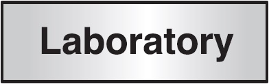 FG25B - 102x305mm Laboratory Architectural Door Sign Centre Aligned