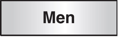 FG27B - 102x305mm Men Architectural Door Sign Centre Aligned