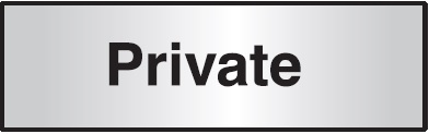 FG34A - 76x203mm Private Architectural Door Sign Centre Aligned