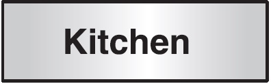 FG73A - 76x203mm Kitchen Architectural Door Sign Centre Aligned