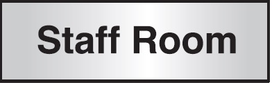 FG96A - 76x203mm Staff Room Architectural Door Sign Centre Aligned