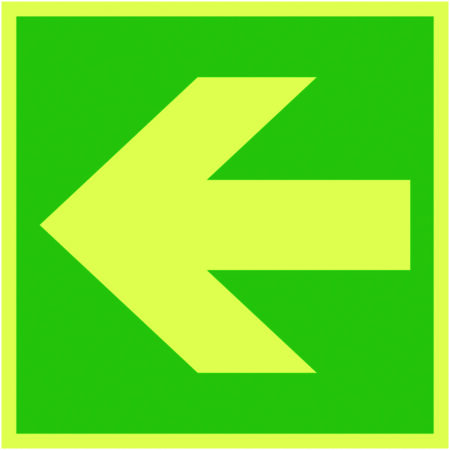 FR00208L - 150x150mm Lateral Arrow - Nite Glo Self Adhesive