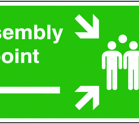 FR01910R - 150x300mm Assembly Point Arrow Left - Rigid