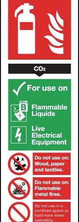 FR02125R - 300x100mm CO2 Extinguisher For Use On - Rigid