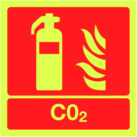 FR02402M - 100x100mm CO2 Extinguisher - Nite Glo Rigid