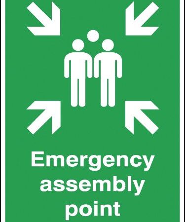 FR02933G - 400x300mm Emergency assembly point Outdoor Sign
