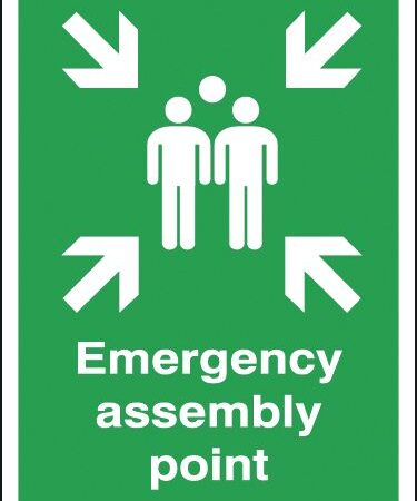 FR02933AB - 400x300mm Emergency Assembly Point - Post Mounted Aluminium
