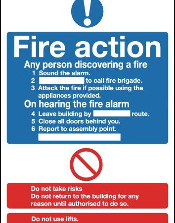FR03533A - 400x300mm Fire Action Notice (Standard) - Aluminium