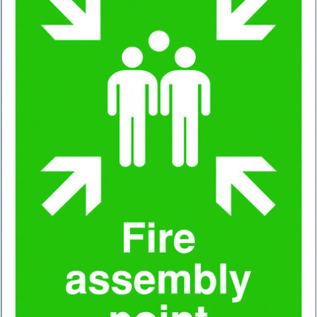 FR04527Q - 300x250mm Fire assemble point Reflective sign