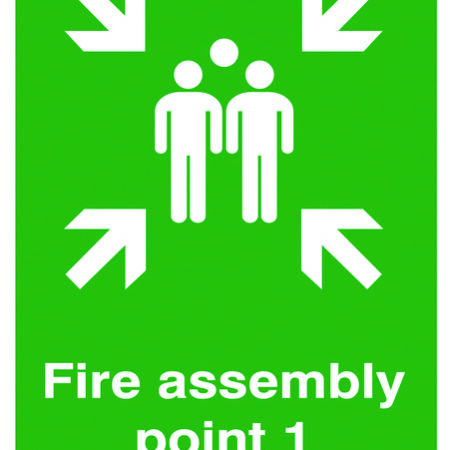 FR04633AB - 400x300mm Fire Assembly Point 1 - Post Mounted Aluminium