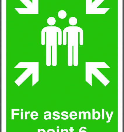 FR05248R - 594x420mm Fire Assembly Point 6 - Rigid