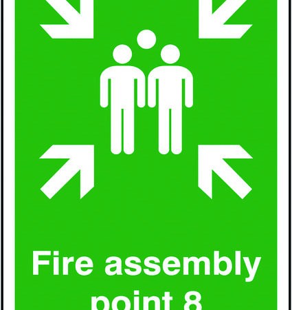 FR05450R - 297x210mm Fire Assembly Point 8 - Rigid