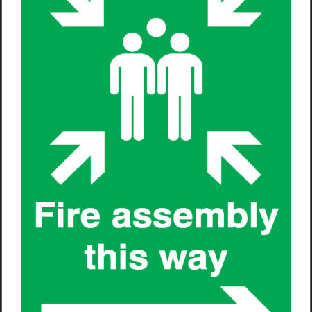 FR065AJMPA - 400x300mm Fire assembly this way (right arrow) Outdoor Sign