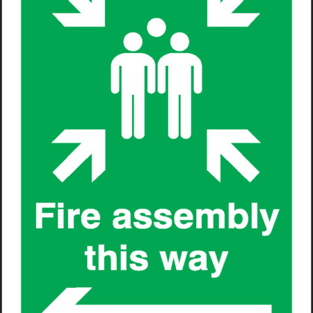 FR064AJMPA - 400x300mm Fire assembly this way (left arrow) Outdoor Sign