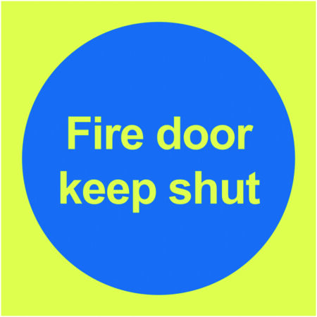 FR07002M - 100x100mm Fire Door Keep Shut - Nite Glo Rigid