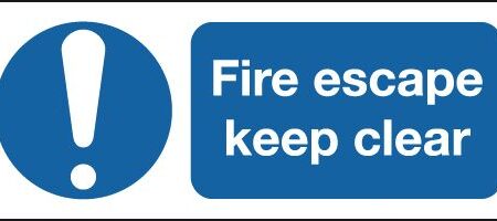 FR07119R - 100x250mm Fire Escape Keep Clear - Rigid