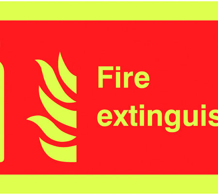 FR07203M - 100x200mm Fire Extinguisher - Nite Glo Rigid