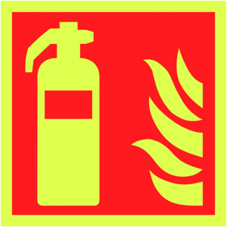 FR07208M - 150x150mm Fire Extinguisher Symbol - Nite Glo Rigid