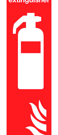 FR07225R - 300x100mm Fire Extinguisher Symbol & Flame - Rigid