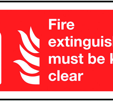 FR07403R - 100x200mm Fire Extinguisher Must Be Kept Clear - Rigid
