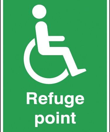 FR09033AB - 400x300mm Refuge Point - Post Mounted Aluminium