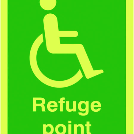 FR09033L - 400x300mm Refuge Point - Nite Glo Self Adhesive