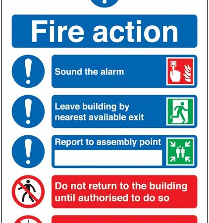 FR09950R - 297x210mm Fire Action Notice (Symbolised) - Rigid